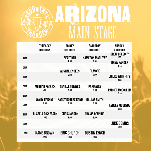 Country Thunder Arizona Florence, AZ Lineup