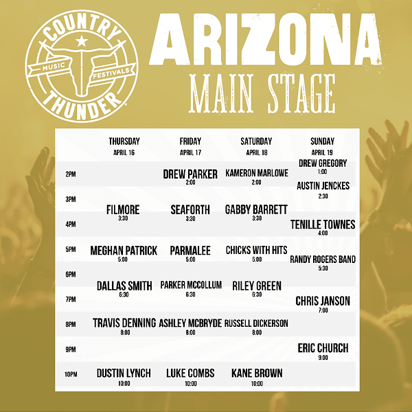 Country Thunder Arizona Florence, AZ Lineup